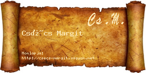 Csécs Margit névjegykártya